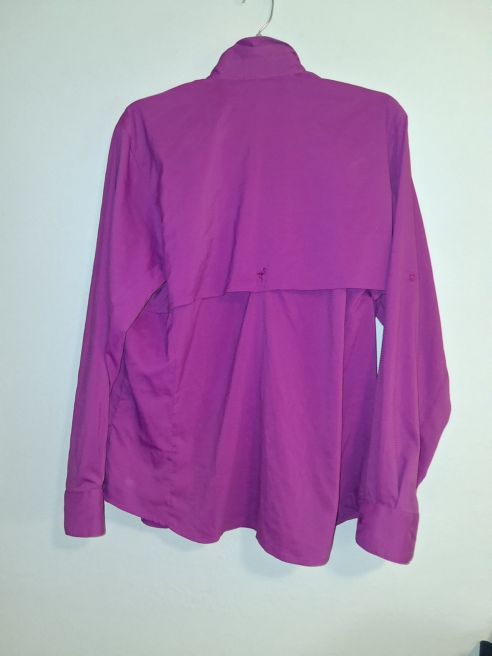 Long-Sleeve Button Down Shirt in Magenta
